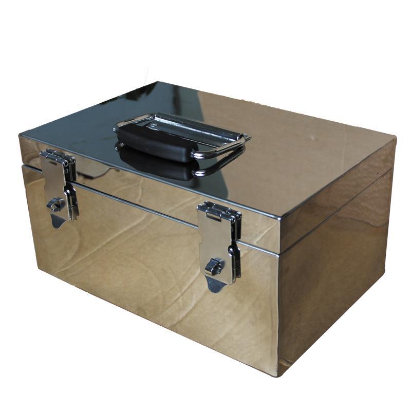 Stainless steel tool box bill box cashier box storage box piggy bank storage box file storage box cash box