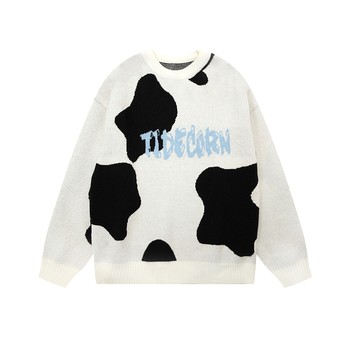 HeartBoon TIDECORN ພາກຮຽນ spring cow loose lazy sweater knitted sweater ສໍາລັບຜູ້ຊາຍແລະແມ່ຍິງແນວໂນ້ມຄູ່ຜົວເມຍ