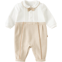 David Bella Newborn Romper 2024 Autumn New Style Baby Boy Gentleman Style Jumpsuit Infant and Toddler Harness
