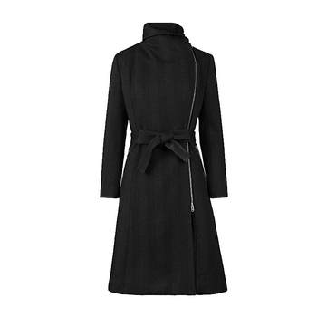 S.deer irregular wool long coat
