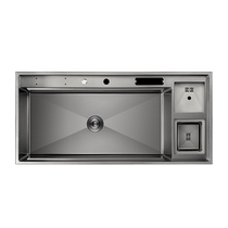 Cabeis new 304 stainless steel large single-slot kitchen household multi-functional sink sink with trash can