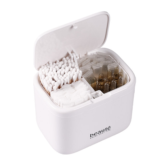 Cotton swab storage box with pop-up cover