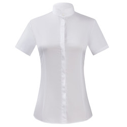 Stand collar shirt women's short-sleeved white summer new Korean style slim ol work clothes professional formal work clothes student shirt