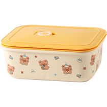 Kawashimaya ceramic separated lunch box microwave heating special bowl fresh-keeping bowl for office workers with rice and fruit lunch box