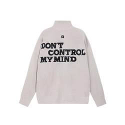 PCLP slogan embroidered turtleneck sweater ຍີ່ຫໍ້ tide ແຫ່ງຊາດວ່າງດູໃບໄມ້ລົ່ນແລະລະດູຫນາວຄູ່ຜົວເມຍ knitted sweater zipper cardigan jacket ຜູ້ຊາຍ
