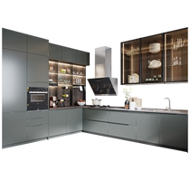 Oppein kitchen kitchen cabinet integrated cabinet customized quartz stone countertop home simple kitchen stove integrated cabinet decoration