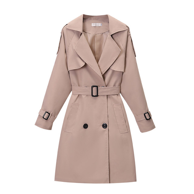 Plus size women's long trench coat 2022 autumn Korean version