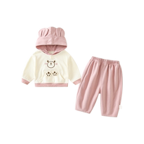 Girls sweatshirt suit autumn 2024 new style childrens fashionable baby clothes baby two-piece set spring and autumn trend