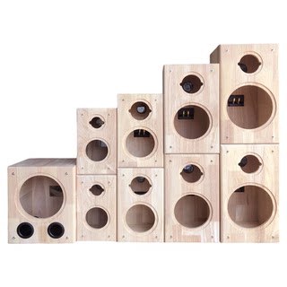 Solid wood speaker empty box from 4 inches to 8 inches with customizable openings