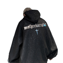 V37 American high street long-sleeved sweatshirt for men 2024 spring and autumn new handsome design youth hooded jacket