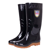 Medium and high-top rain boots for men overshoes plus velvet acid and alkali resistant non-slip water boots tendon soles warm rubber boots water shoes