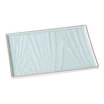Metamine tableware imitation porcelain tableware rectangular plate commercial use