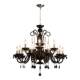 French living room chandelier, retro crystal lamp, black medieval main lamp, high-end designer master bedroom lamps, atmospheric