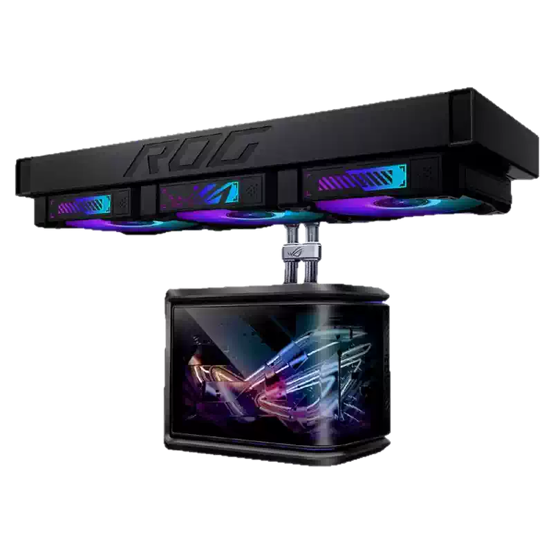 ASUS華碩ROG STRIX吹雪360LCD方屏ARGB一體式水冷式散熱器主機殼風扇-淘