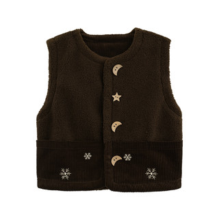 Girls' new winter style polar fleece embroidered vest