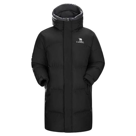 骆驼女装羽绒服中长款2025冬新款面包服保暖鸭绒加厚连帽羽绒外套