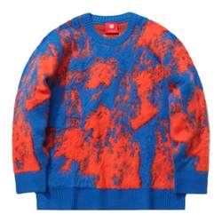 ຈີນ Li Ning ແມ່ຍິງທີ່ແທ້ຈິງ tie-dye pullover ຄໍຄົນອັບເດດ: ວ່າງສະບາຍ hoodless knitted sweater AMBQ028