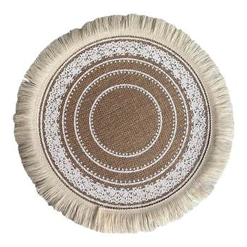 Braided mat with high-end light luxury round american retro