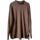 Pure cotton brushed half turtleneck base pullover knit sweater