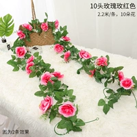 10 голов розовой розы красный