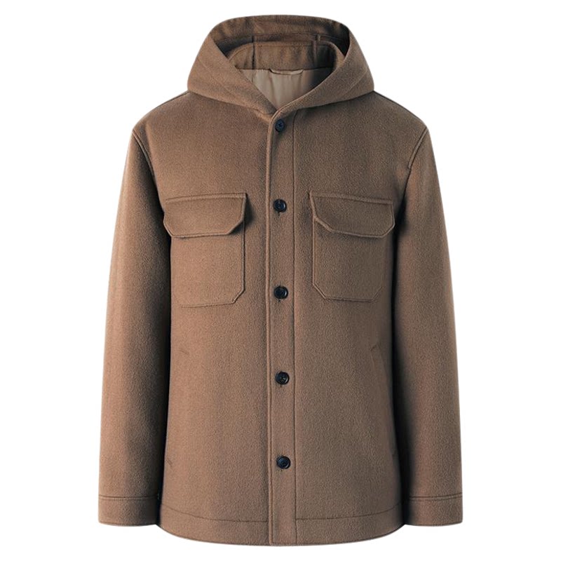 Navigare hooded short wool coat