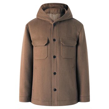 Navigare hooded short wool coat