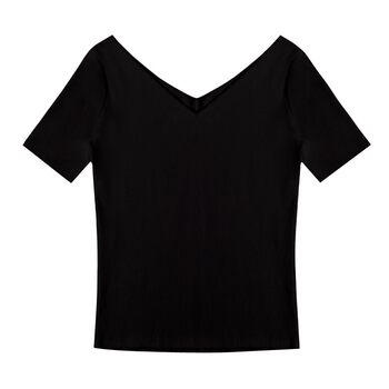 2026 ພາກຮຽນ spring style pile collar mid-sleeve t-shirt knitted ribbed bottoming shirt for women high collar slim slim inner top