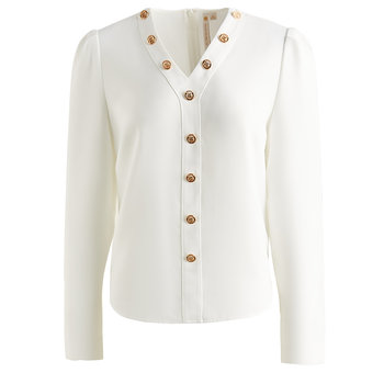 Kodice spring and summer white chiffon shirt for women