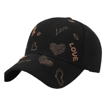 (Quality Assurance) Korean style love embroidered baseball cap casual breathable womens all-match sun protection duck tongue hat