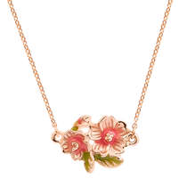 (Self-Employed) OSEWAYA Necklace Girl Cherry Blossom Pendant Day Ensemble And Wind Enamel Solid Neck Chain Advanced Sensation