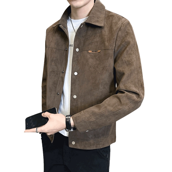 High-end lapel spring and autumn suede jacket