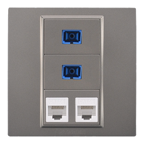 Type 86 dual-port Gigabit network with dual fiber optic sockets two-digit optical fiber two-digit Category 6 network cable computer socket