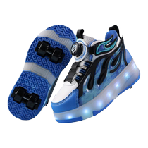 2024 New Childrens Heelys Shoes Shrinkable Boys Internet Celebrity Sports Skating Roller Skates Two-Wheeled Heelys Shoes Summer