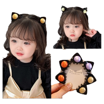 Child Grip Clip Little Girl Bifacial Pearl Cat Ear Hair Clip Liu Hai Crushed Hair Clip Adorable Baby Card Hair Clip