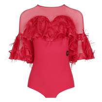 Brand modern dance clothes rumba dance clothes with breast pads jumpsuit pas de deux costumes dance clothes 2024 new tops