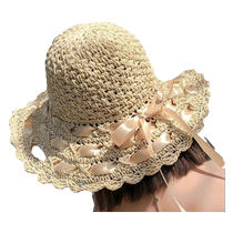 Sun hat womens summer small fresh beach hat seaside sun hat Korean version versatile cool straw hat fashionable and fashionable