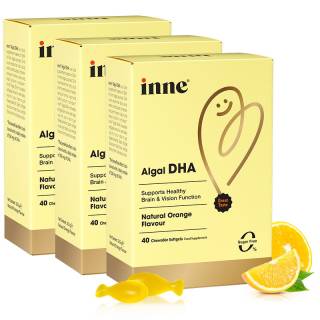 【自营】inne因你全脑dha儿童补脑增强记忆力海藻油胶囊 40粒*3