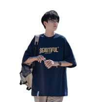Navy heavyweight pure cotton short-sleeved t-shirt for men summer thin 2024 new American trendy brand t-shirt trendy top