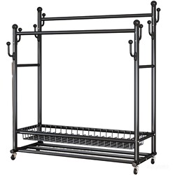 Simple Coat Rack, Clothes Hanger, Drying Rack, Floor-Standing, for Home Use, Bedroom, Balcony, Thickened, Indoor, Movable Clothes Rack