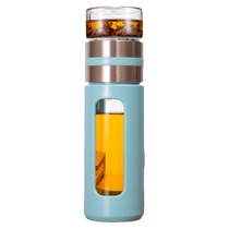 New high face value glass-cup home portable male and female heat resistant double water cup tea water separation with lid anti-burn cup