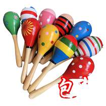 Childrens wooden sand hammer kindergarten baby dance dance props sand ball infant early education music percussion instrument toy