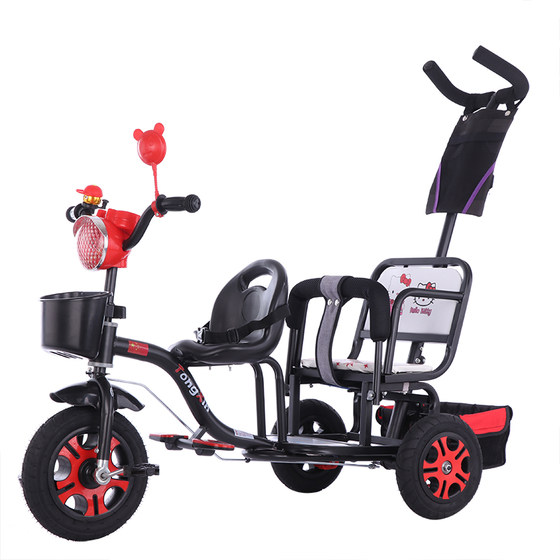 Two -child tricycles Twenty -bold bands, two -babes, bike bike babies baby baby young children big hand carts