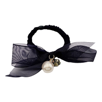 Organza Pearl Bow Head Flower Hairband Korea 2024 New Internet Celebrity Ball Scalp Band Hairband for Women