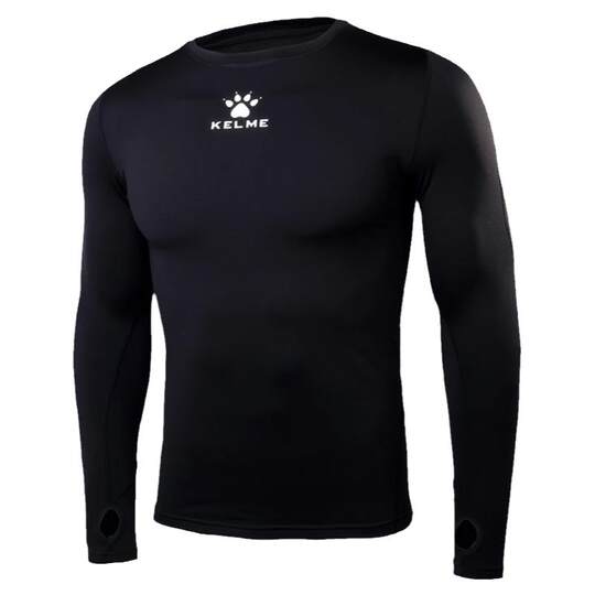 KELME卡尔美儿童运动T恤男女紧身衣长袖加绒打底衫足球训练服套装