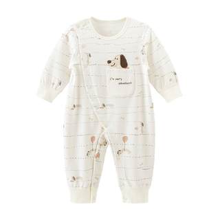 乖奇熊宝宝纯棉连体衣春秋季长袖睡衣居家服婴幼儿无骨哈衣爬爬服