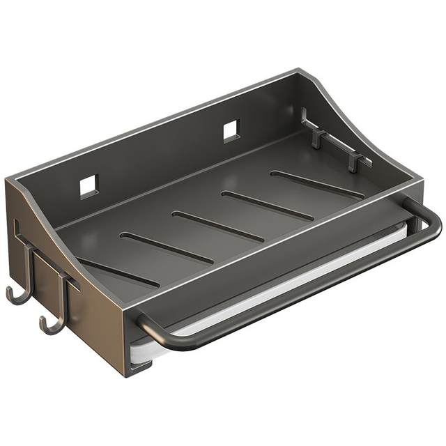 Kitchen storage rack rag rack punch-free wall-mounted household sponge drain basket sink pool storage rack tool