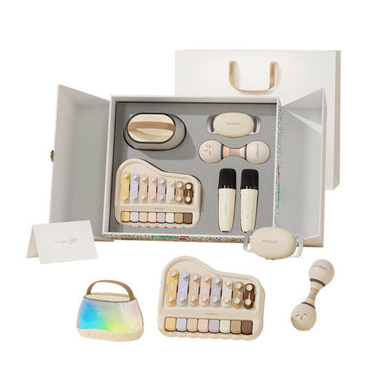 英氏儿童话筒麦克风音响一体宝宝音乐早教手敲琴玩具礼盒生日礼物