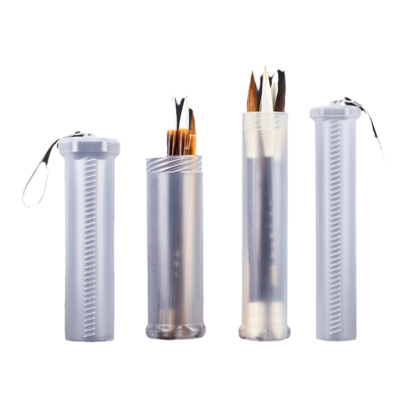六品堂伸縮塑料筆筒水粉畫可攜式筆筒書法專用毛筆筒ABS材質創意美術彩
