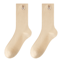 White socks for women spring and autumn pile socks pure cotton mid-calf socks boneless socks summer thin confinement socks summer long socks