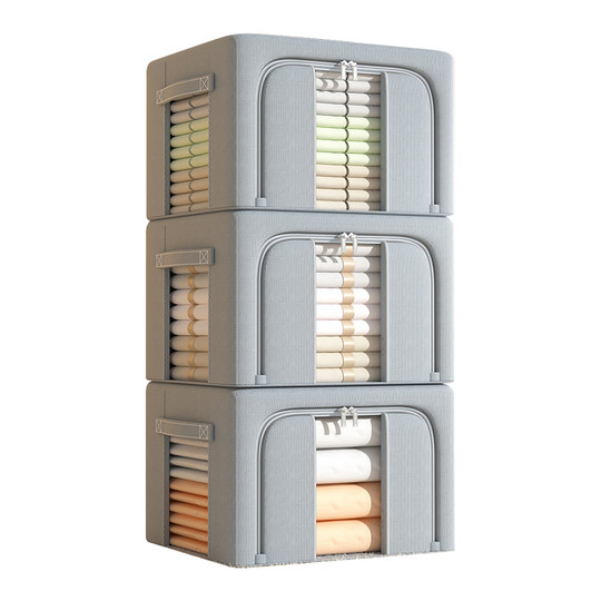 3个装 衣服收纳箱家用布艺整理盒衣柜大容量折叠袋被子衣物百纳箱